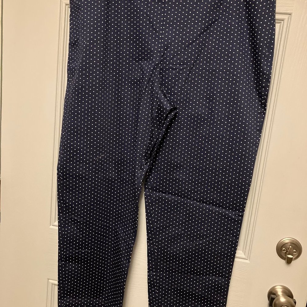WOMEN'S CHARTER CLUB SIZE 18 NAVY PANTS WITH SMALL WHITE DOTS